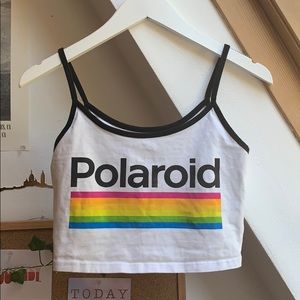 Polaroid Rainbow Cropped Tank Top